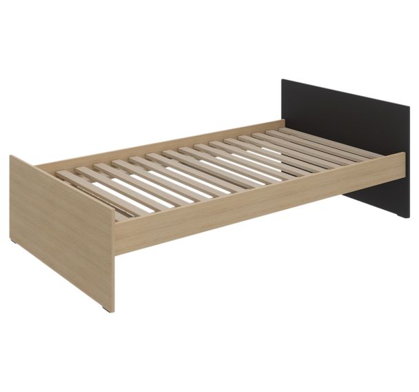 Lit EDY tête/pied panneau sommier lattes rigides - Enond Mobilier