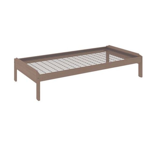 Lit JEFF dosseret tête/pied sommier treillis - Enond Mobilier