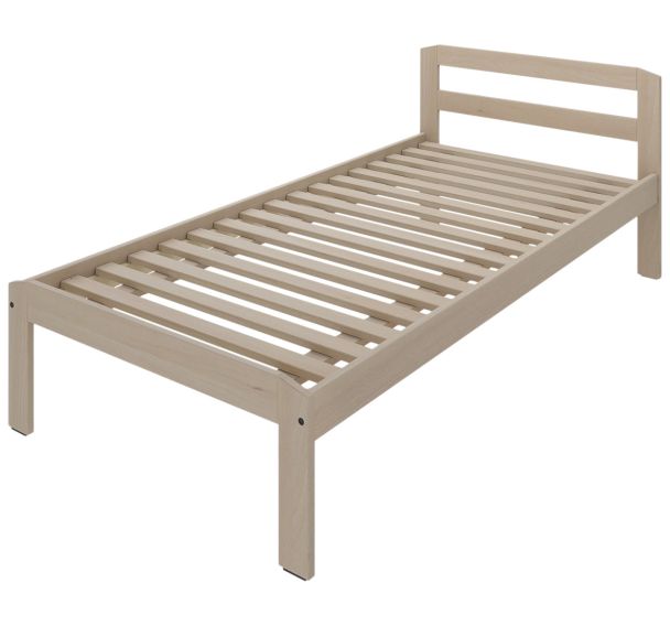 Lit JEFF tête 2 traverses bois sommier lattes rigides - Enond Mobilier