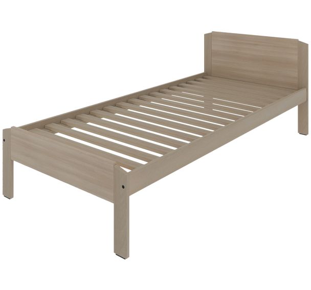 Lit JEFF tête pied panneau sommier lattes rigides - Enond Mobilier