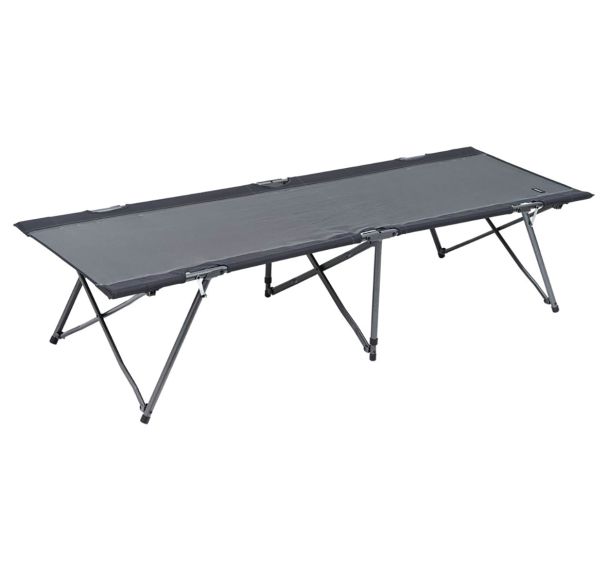 Lit de camp repliable polyester gris/noir - Trigano Collectivités