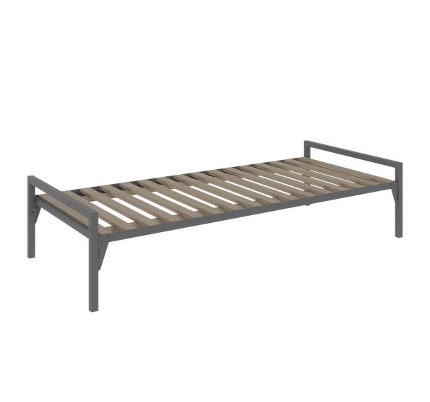 Lit métal CHATEL tête 1 traverse sommier lattes rigides - Enond Mobilier