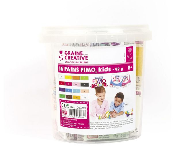 Lot 16 pains fimo 42g couleurs assorties