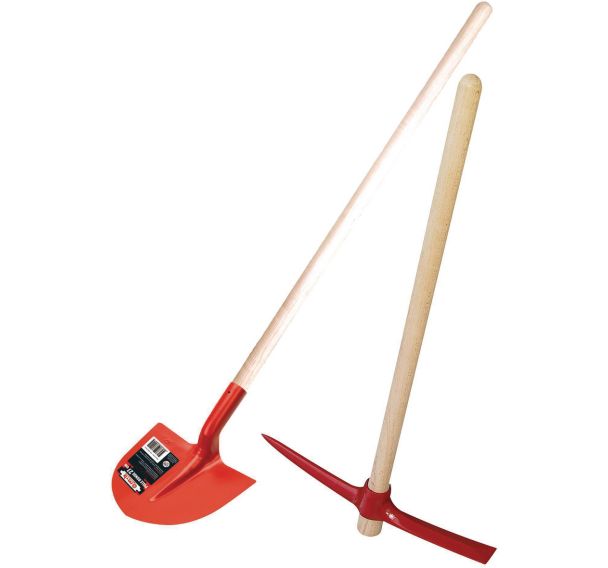 Lot chantier 1 pelle ronde 27+1 pioche 56