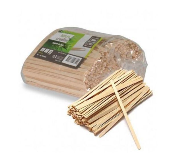 Lot de 1000 Spatule en bois - touillette 140 mm