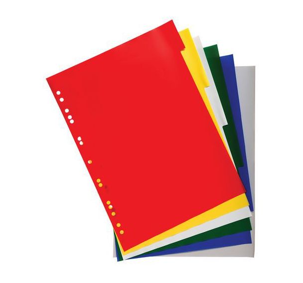 Lot de 100 Intercalaires polypropylène souple 6 positions A4 maxi
