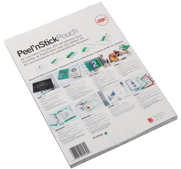 Lot de 100 Pochettes de plastification GBC Peel 'n Stick A4