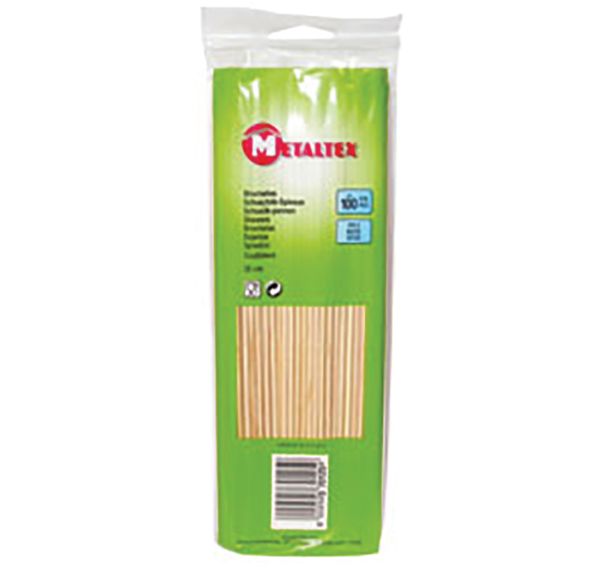 Lot de 100 brochettes bois 25cm
