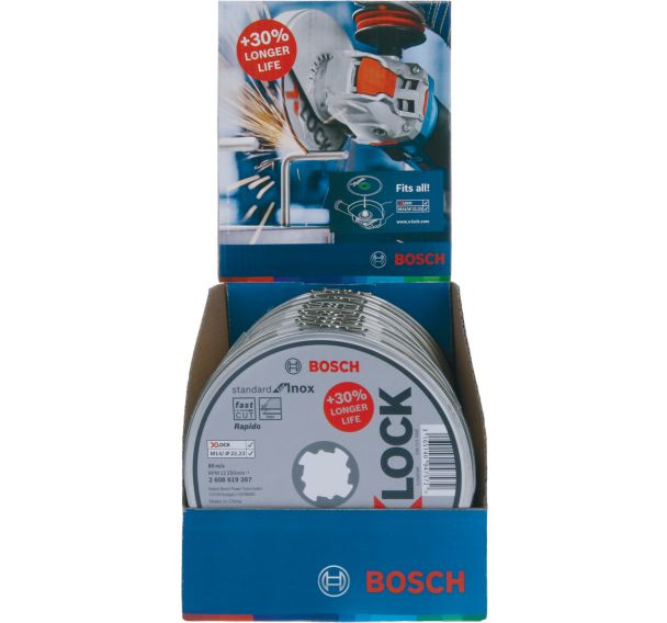 Lot de 100 disques à tronçonner droit - Bosch