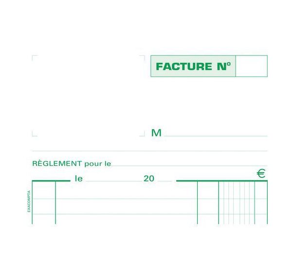 Lot de 10 Manifold factures 21x13,5cm 50 feuillets dupli autocopiants