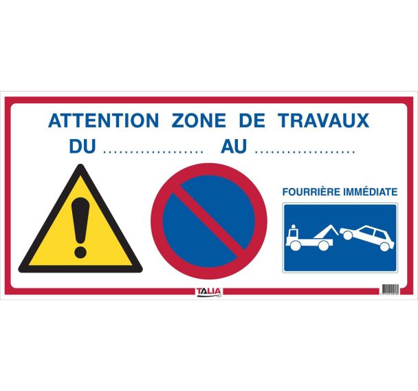 Lot de 10 Panneau 4 en 1 zone de travaux