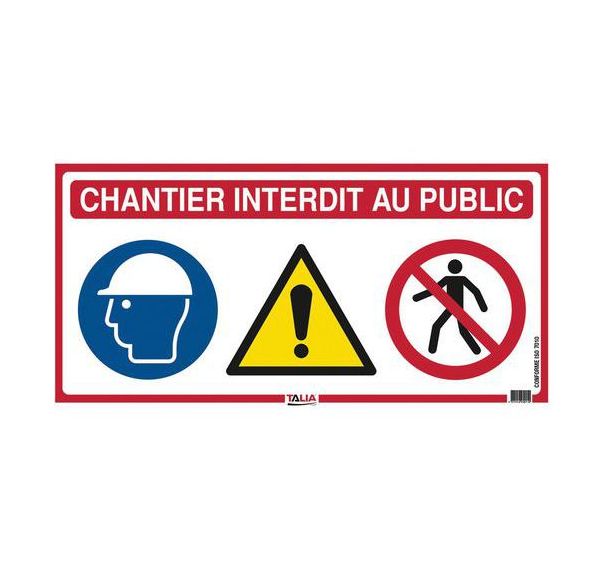 Lot de 10 Panneau de chantier 4 en 1 - 800x400mm - PP alvéolaire