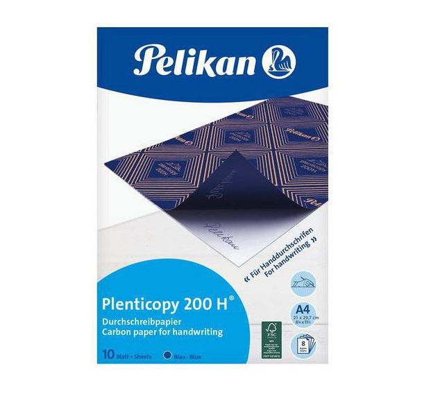 Lot de 10 Papier carbone Pelikan Plentycopy 200 10 feuilles A4 bleu
