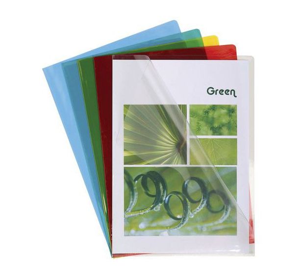 Lot de 10 pochettes coin PVC lisse haute résistance 13/100e - A4