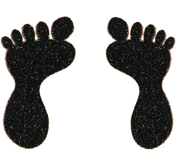 Lot de 10 Sticker anti-dérapant pied + orteils noir 104x57mm