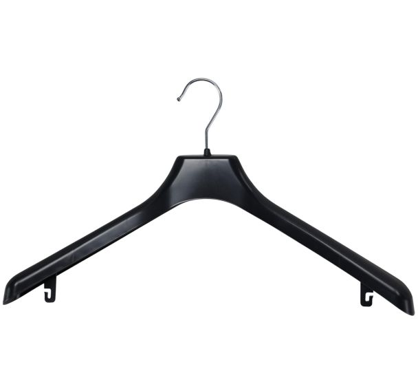 Lot de 10 cintres SJ45 en plastisque sans barre de pantalon noir