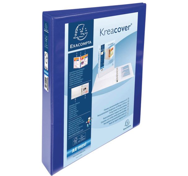 Lot de 10 classeurs pp personnalisable 2 anneaux 25mm A4 maxi Bleu
