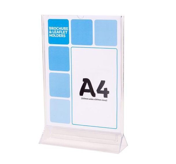 Lot de 10 porte-affiches en T au format A4.