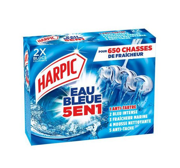 Lot de 12 Détergent détartrant avec colorant bleue et fraicheur marine