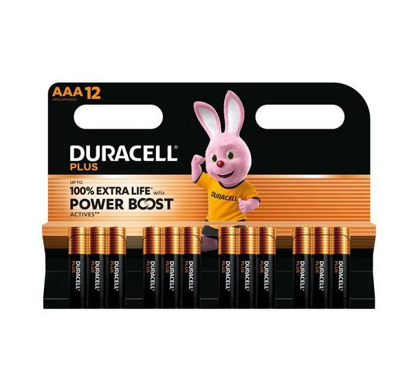 Lot de 12 Pile alcaline AAA Plus Powerboost - Duracell