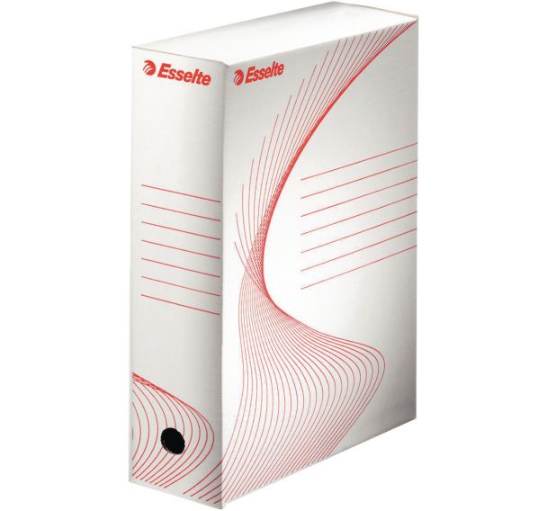 Lot de 25 Boîte archives standard 100 mm montage manuel, carton blanc