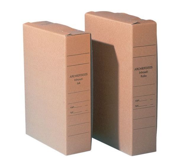 Lot de 25 Boîtes archives - HxLxl: 35x23x8 cm - Marron