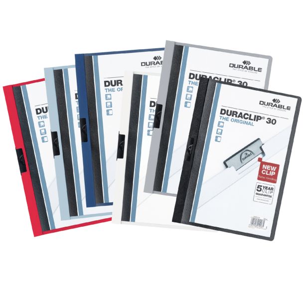 Lot de 25 Chemises à pince Duraclip A4 - Cap: 30 feuilles - Assorti