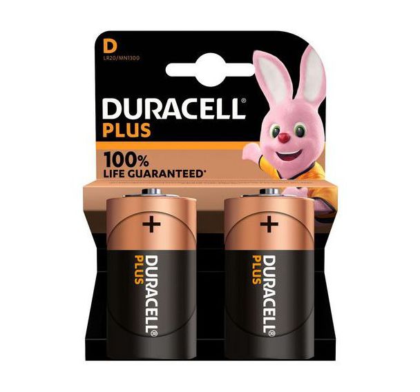 Lot de 2 Duracell Plus 100% D X2