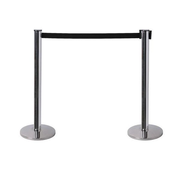 Lot de 2 Poteau aluminium à sangle noire 2,7m
