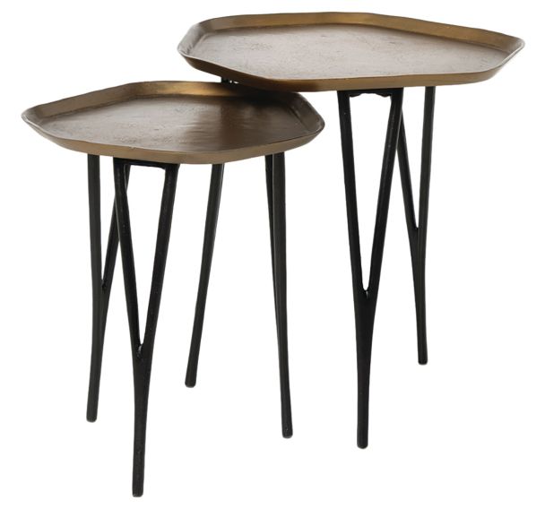 Lot de 2 Tables basses Punjabi aluminium-Somcasa