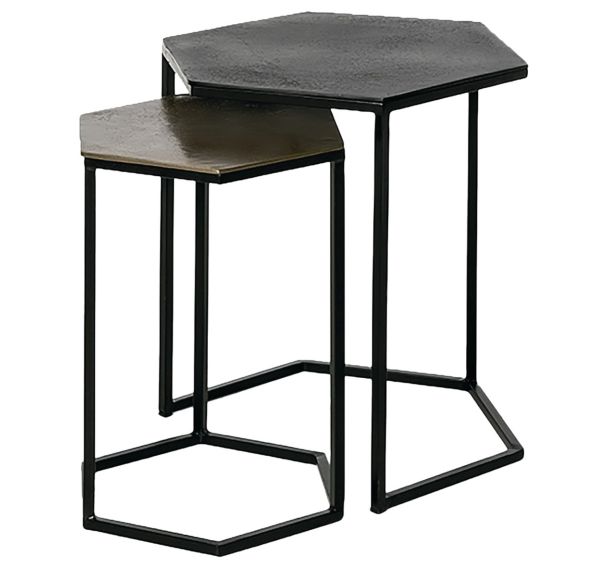 Lot de 2 Tables basses Runshil aluminium-Somcasa