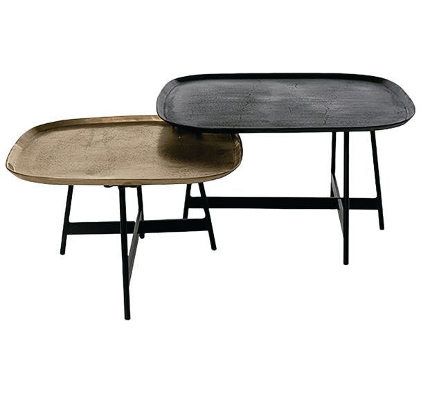 Lot de 2 Tables basses Vikram aluminium-Somcasa