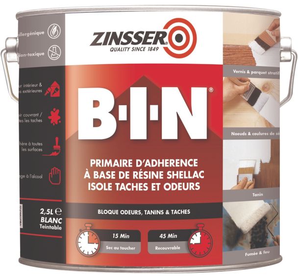 Lot de 2 Zinsser BIN 2,5L