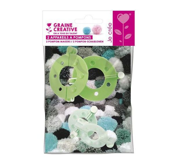 Lot de 2 appareils à fabrique à pompons Ø35 et Ø55 mm