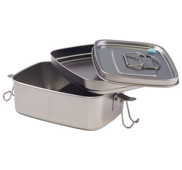 Lot de 2 boites à repas inox 18 x 13 x 8,5 cm avec séparation