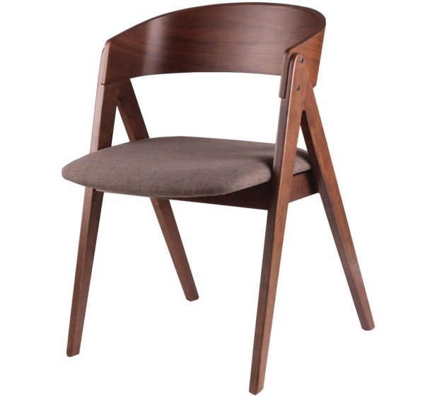 Lot 2 chaises réunion Rina pieds bois Noyer - Somcasa