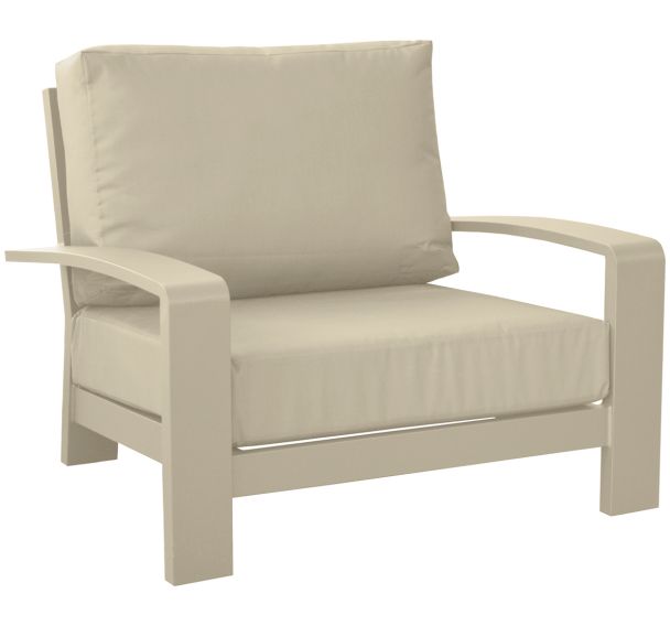 Lot de 2 fauteuils Cordouan alu/coussin sunbrella crème