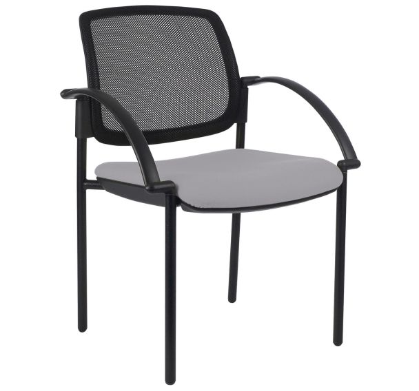 Lot 2 fauteuils visiteurs Ritz dossier résille noir - Manutan Expert