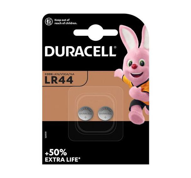 Lot de 2 piles bouton alcaline Duracell spécialeR44 1,5 V
