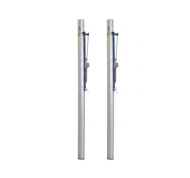 Lot de 2 poteaux en aluminium ovoide, tension treuil extérieur