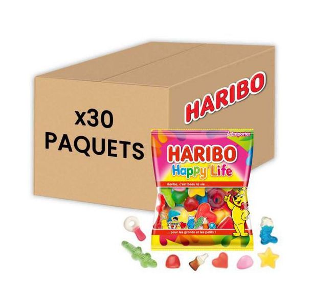 Lot de 30 Bonbons assortiment Happy Life - Haribo