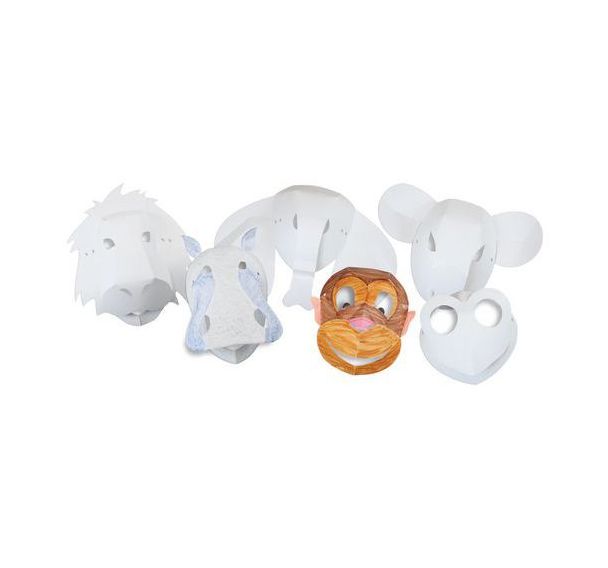 Lot de 30 masques à plier animaux sauvages