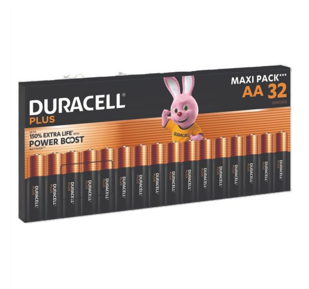 Lot de 32 Pile alcaline AA Plus Maxi Pack - Lot de 32 - Duracell