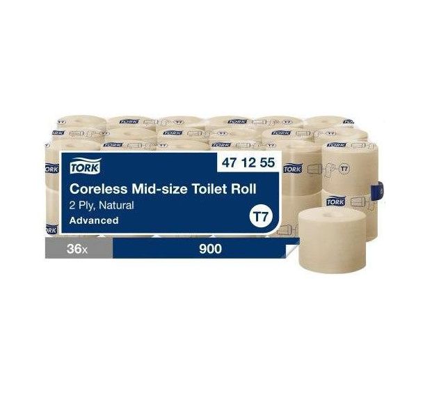 Lot de 36 Papier toilette rouleau -Sans mandrin -Naturel -T7 Advanced