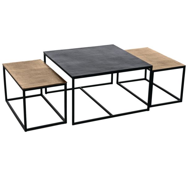Lot de 3 Tables basses Kumar aluminium-Somcasa