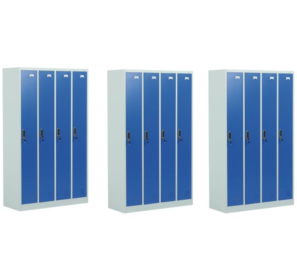 Lot de 3 Vestiaire industrie propre 4 colonnes à monter - Pack de 3
