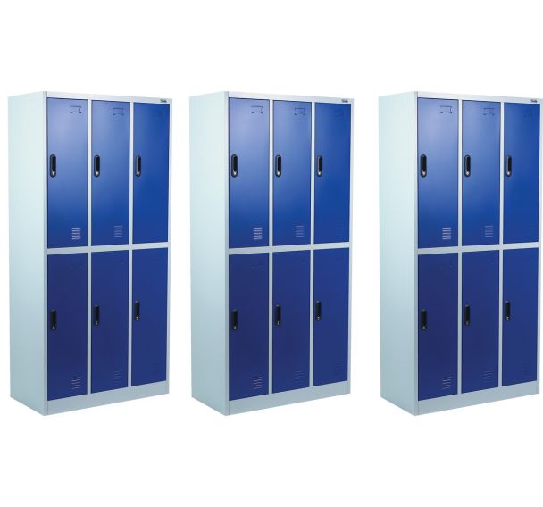 Lot de 3 Vestiaire multicases penderie à 3 colonnes à monter Pack de 3
