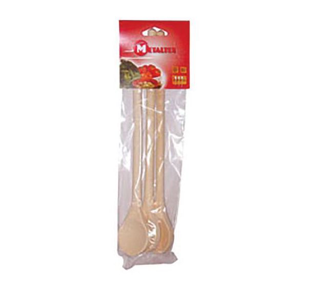 Lot de 3 cuillères ovale en bois hêtre