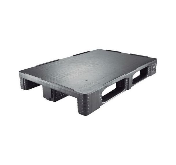 Lot de 3 palettes plastiques plancher lisse 800x1200x160mm