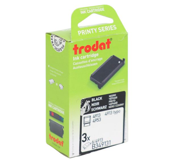 Lot de 3 recharges pour tampon et dateur Trodat - Noir - 4913